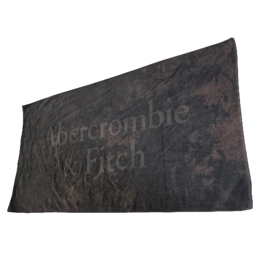 Abercrombie & Fitch Beach Towel Black Cotton Blend Soft Rare Size 30 x 60